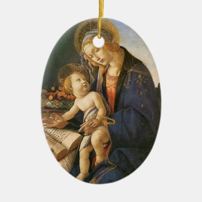 Enfeites de natal Madonna del Libro Botticelli (Frente)