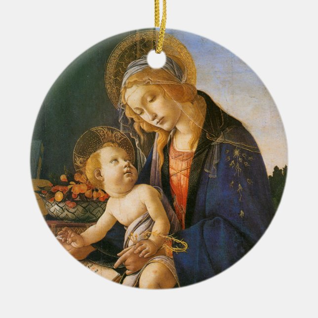 Enfeites de natal Madonna del Libro Botticelli (Frente)