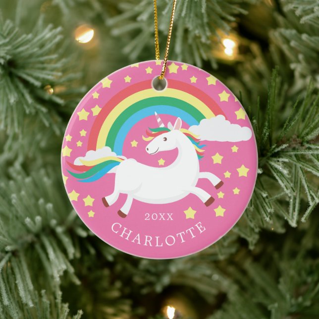 Enfeites de natal Magical Rainbow Unicorn (Árvore)