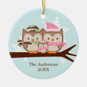 Enfeites de natal militares da família