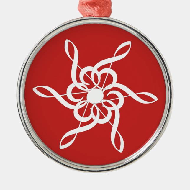 Enfeites de natal Musical Treble Clef Snowflake (Frente)