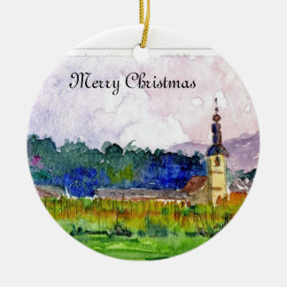 Enfeites de natal na igreja de Slovenia