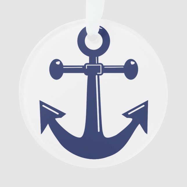 Enfeites de natal náuticos Ancoragem acrílica bran (Frente)