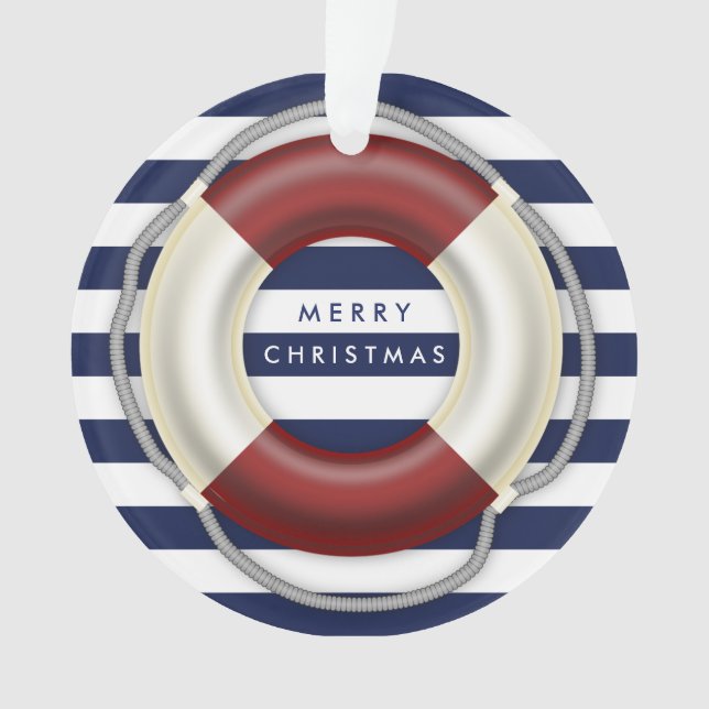 Enfeites de natal náuticos - Azul-acrílico persona (Frente)