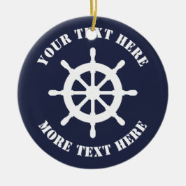 Enfeites de natal náuticos do leme do navio para o