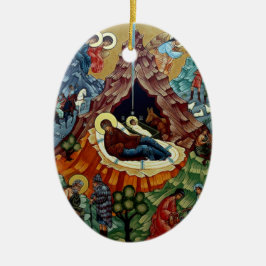 Enfeites de natal ortodoxos do ícone da natividade