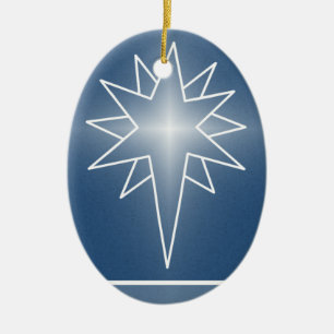 Enfeites de natal Oval da Estrela do norte, Azul