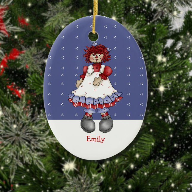 Enfeites de natal Oval Raggety Doll (Criador carregado)