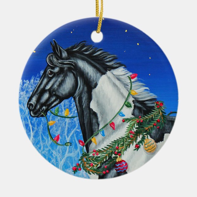 Enfeites de natal Paint Horse (Frente)
