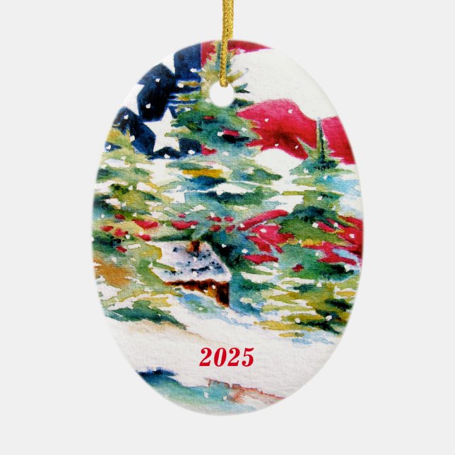 enfeites de natal Patriótico Oval de 2025 (Frente)