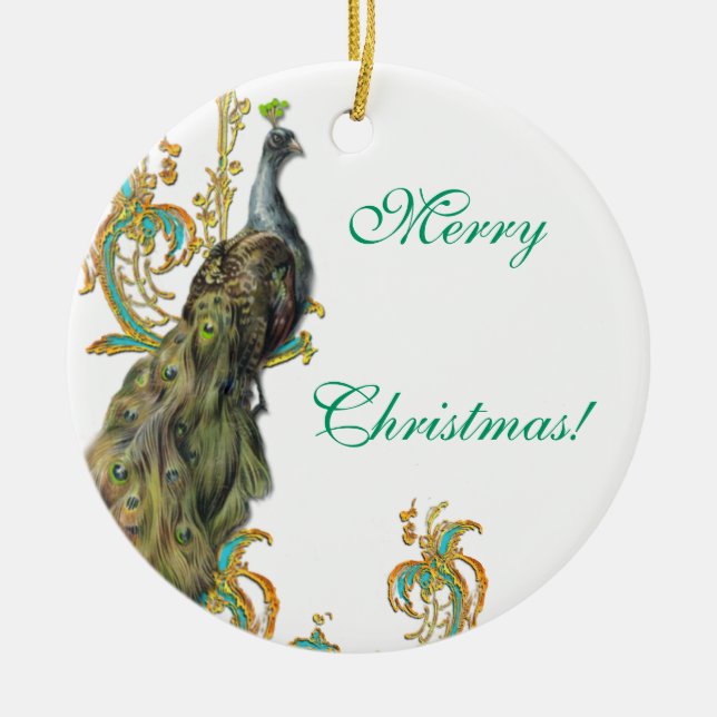 Enfeites de natal Peacock (Frente)