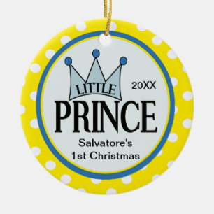 Enfeites de natal pequenos amarelos do príncipe