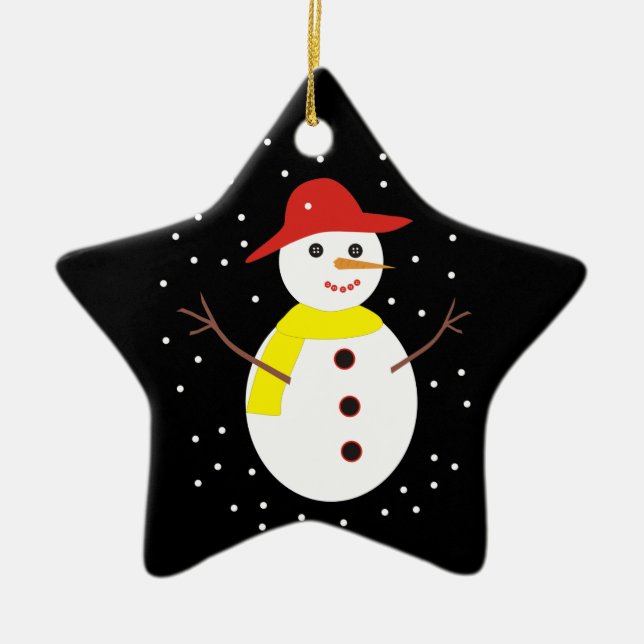 Enfeites de natal personalizado bonitinho de neve (Frente)