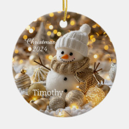 Enfeites de natal Personalizado Bonito Snowman