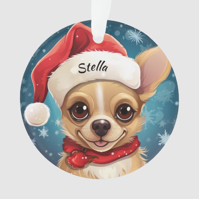 Enfeites de natal Personalizado Chihuahua (Frente)