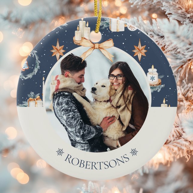 Enfeites de natal Personalizado com Foto da Famíli (Criador carregado)