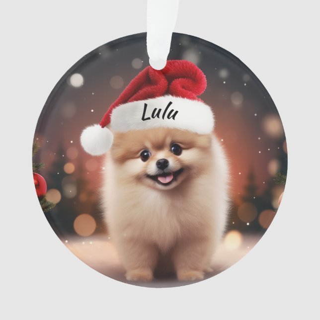 Enfeites de natal Personalizado da Pomerânia (Frente)