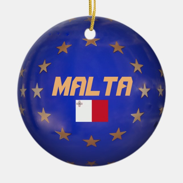 Enfeites de natal Personalizado de Bandeira da UE  (Frente)