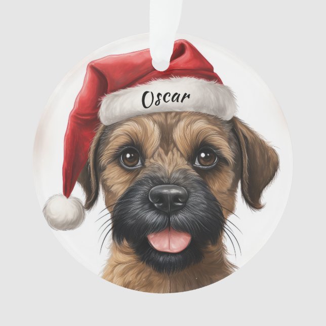 Enfeites de natal Personalizado de Borda Terrier (Frente)