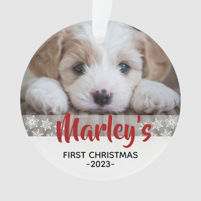 enfeites de natal Personalizado de Imagem de Puppy (Frente)