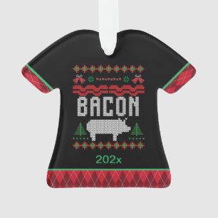 Enfeites de natal personalizado de porcos Bacon