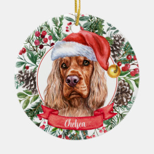 Enfeites de natal personalizado de Santa Hat do Co