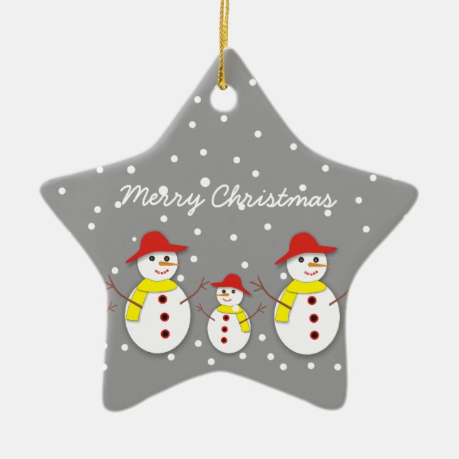 Enfeites de natal personalizado de três bonitos bo (Frente)