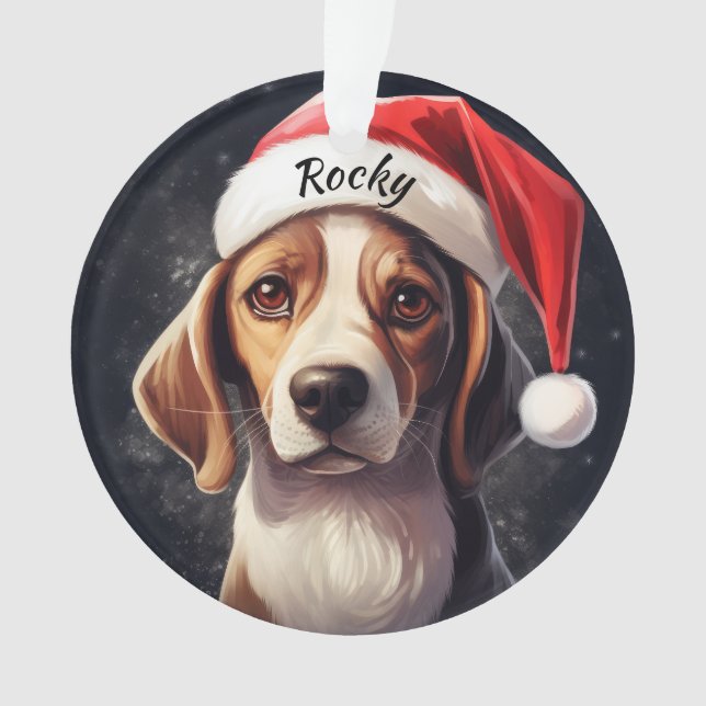 Enfeites de natal Personalizado do Beagle (Frente)