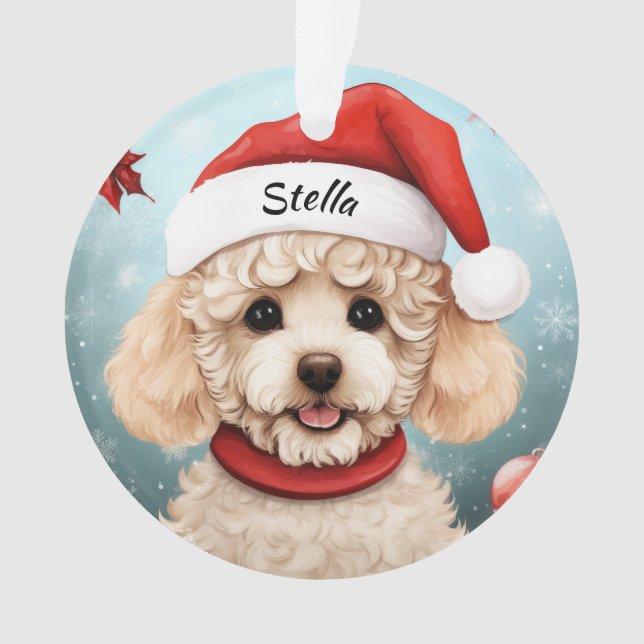 Enfeites de natal Personalizado do Poodle (Frente)