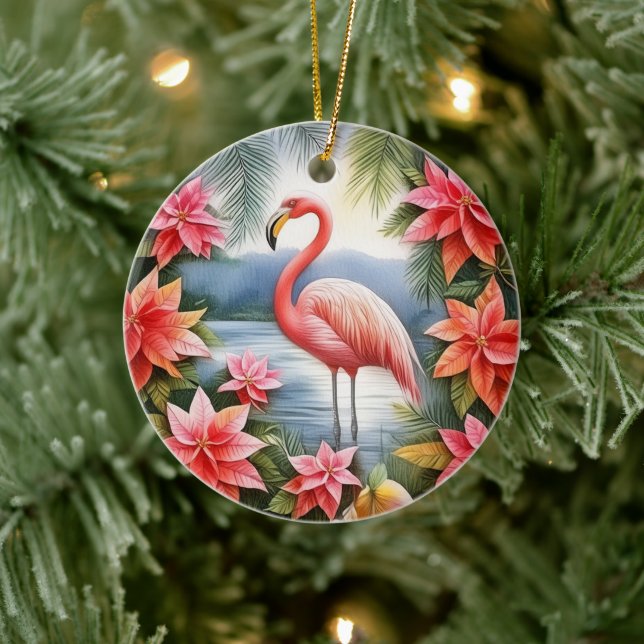 Enfeites de natal Personalizado Flamingo Rosa (Árvore)