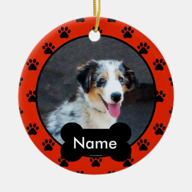 Enfeites de natal personalizado para o seu cão (Frente)