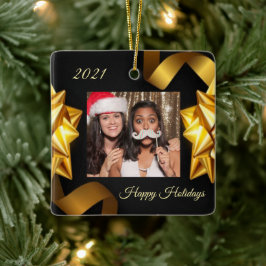 Enfeites de natal Personalizado Preto e Dourado