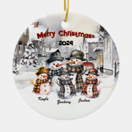 Enfeites de natal Personalizado Snowman da Família