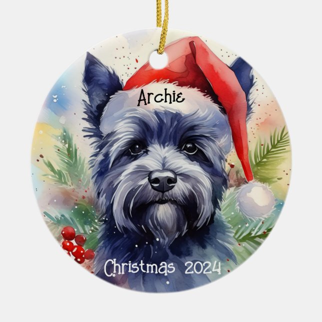 Enfeites de natal personalizado Westie (Frente)