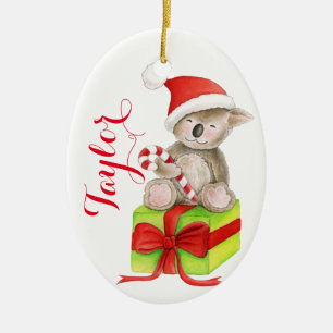 Enfeites de natal personalizados bonitos do urso