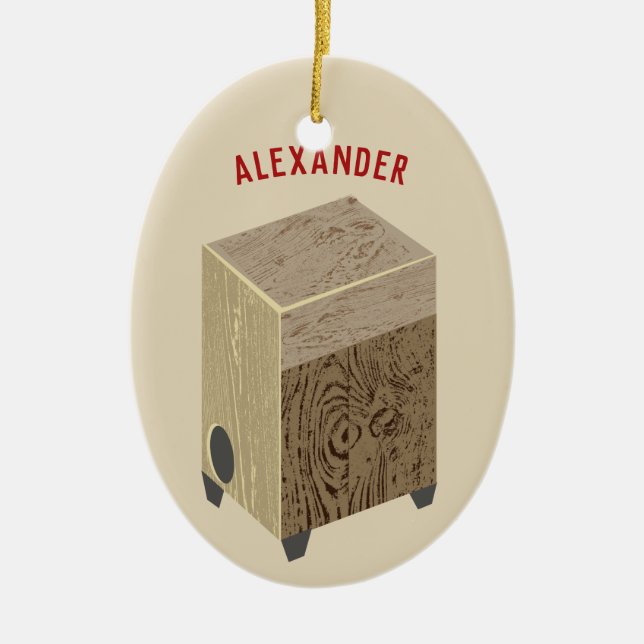 Enfeites de natal personalizados cilindro de Cajon (Frente)