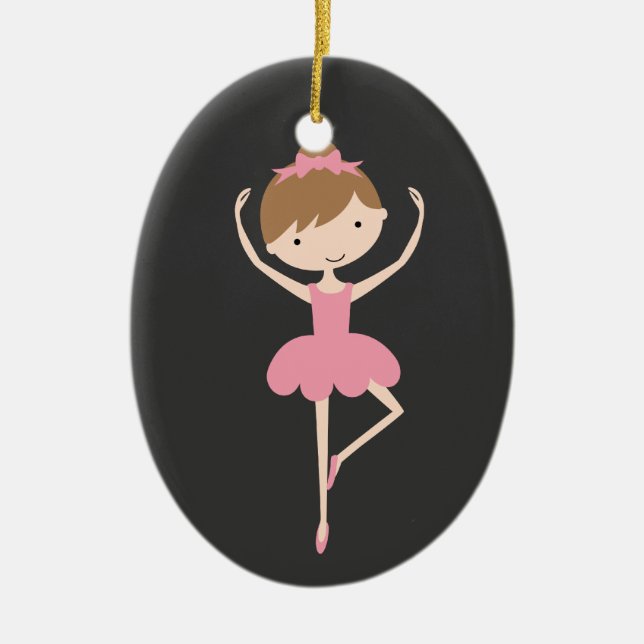 Enfeites de natal personalizados da bailarina (Frente)