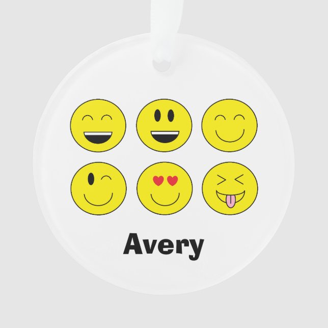 Enfeites de natal personalizados de "Emojis" (Frente)