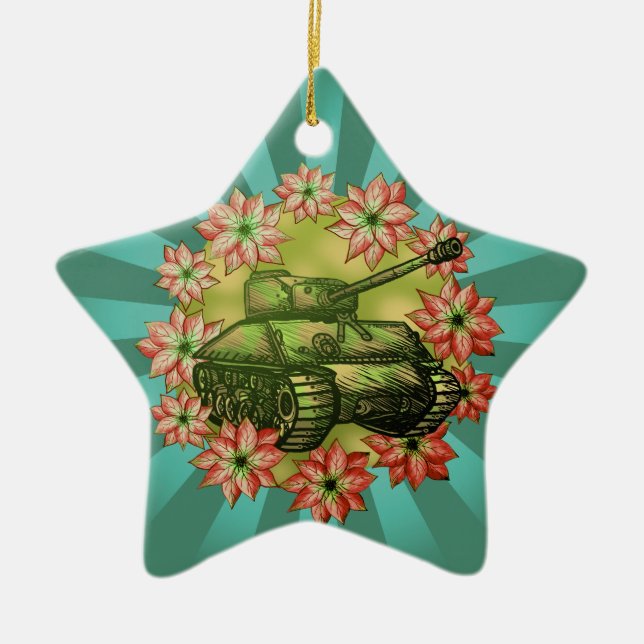 Enfeites de Natal personalizados de Tanque (Frente)