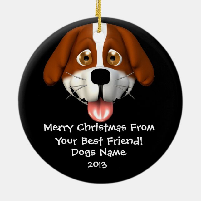 Enfeites de natal personalizados de um cão (Traseira)