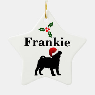 Enfeites de natal personalizados do cão do Pug