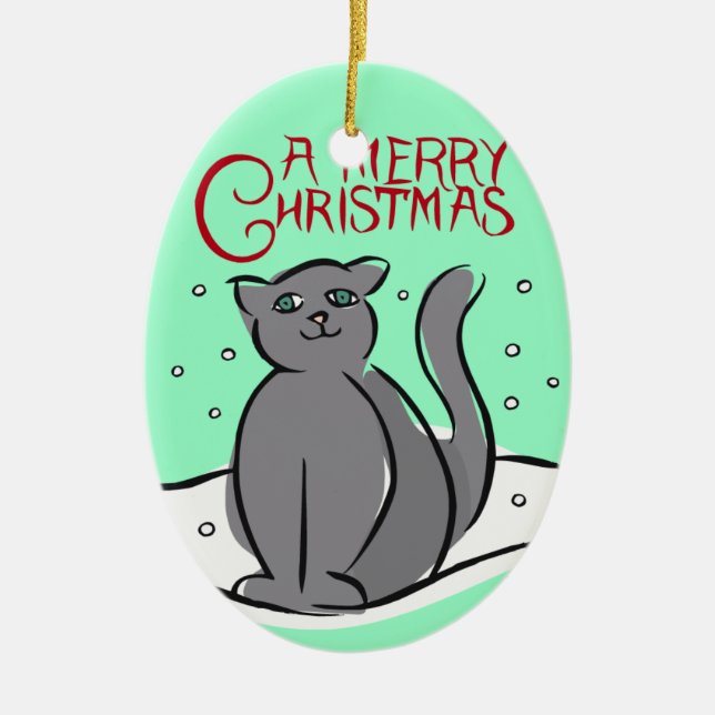 Enfeites de natal personalizados do gato (Frente)
