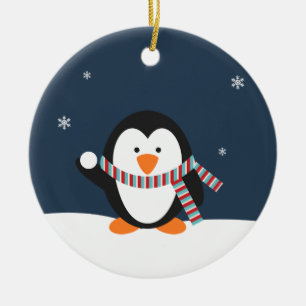 Enfeites de natal personalizados do pinguim