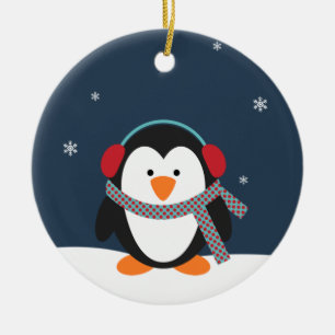 Enfeites de natal personalizados do pinguim