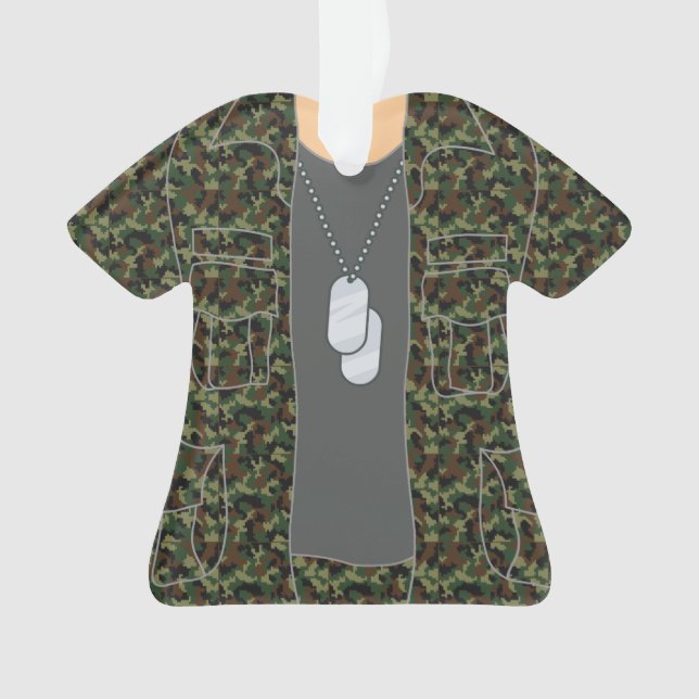 Enfeites de natal personalizados do soldado de (Frente)