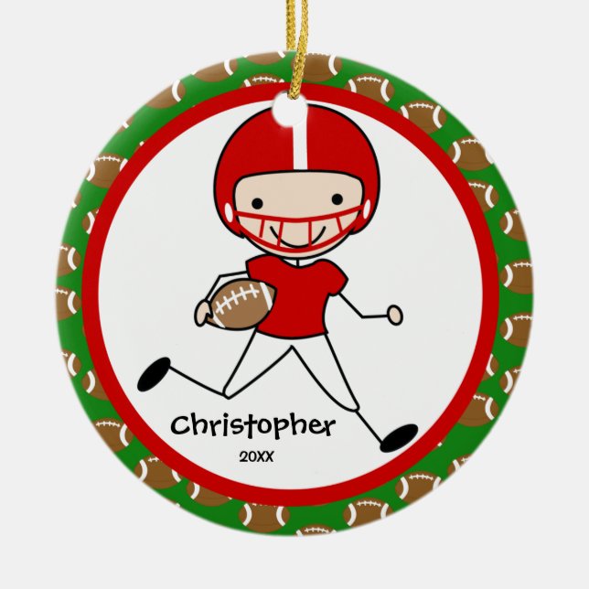 Enfeites de natal personalizados futebol do menino (Frente)