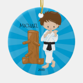 Enfeites de natal personalizados menino do karaté