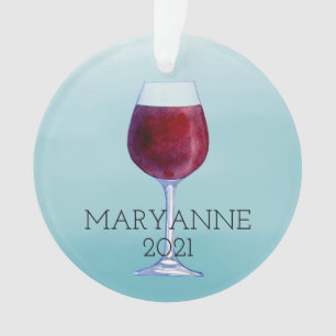 Enfeites de natal personalizados vinho da aguarela