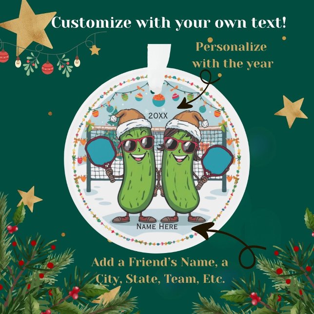 Enfeites de natal Pickleball Personalizado 2025 (Custom Pickleball Gift! Fun for your teammates and all Pickleball enthusiasts.)