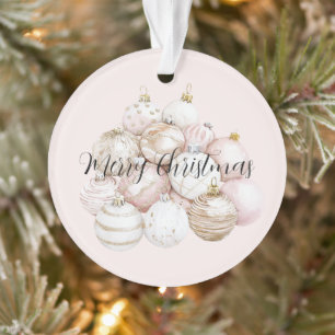 Enfeites de Natal Pink Blush Gold Champagne